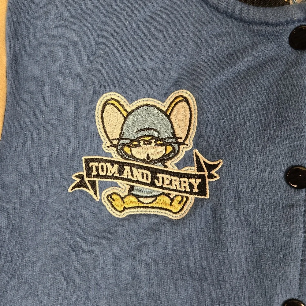Tom And Jerry Varsity Jacket Youth Kids XL Snap Cartoon‎ Patch Letterman Vintage